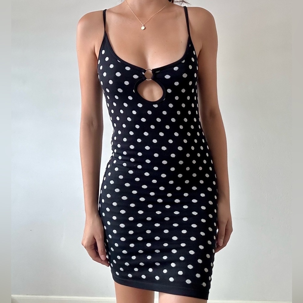 Zara Polka Dot Beautiful Small Dress White/Navy